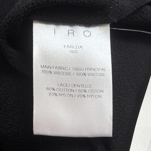 IRO Womens Top 12 Black Emilda Lace Up Whimsigoth Blouse Euro 40 Witch Core Lace - Picture 6 of 9